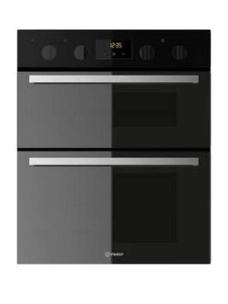 Indesit Aria Idu6340Bl Built-Under Double Electric Oven - Black